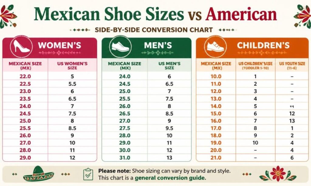 Mexican Shoe Sizes vs American